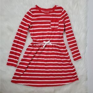 AMAZON ESSENTIALS long sleeve red stripped dress size 8